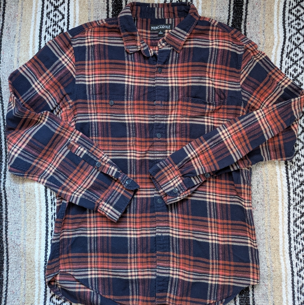 J.Crew Factory / Mercantile Plaid Brushed Flannel Shirt | EUC | Large